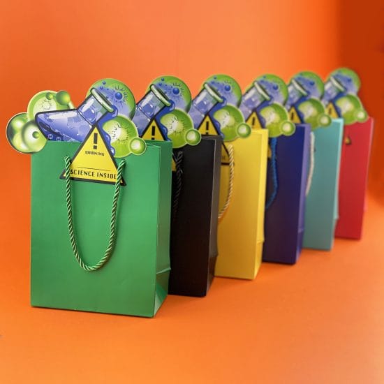 Science party bags.