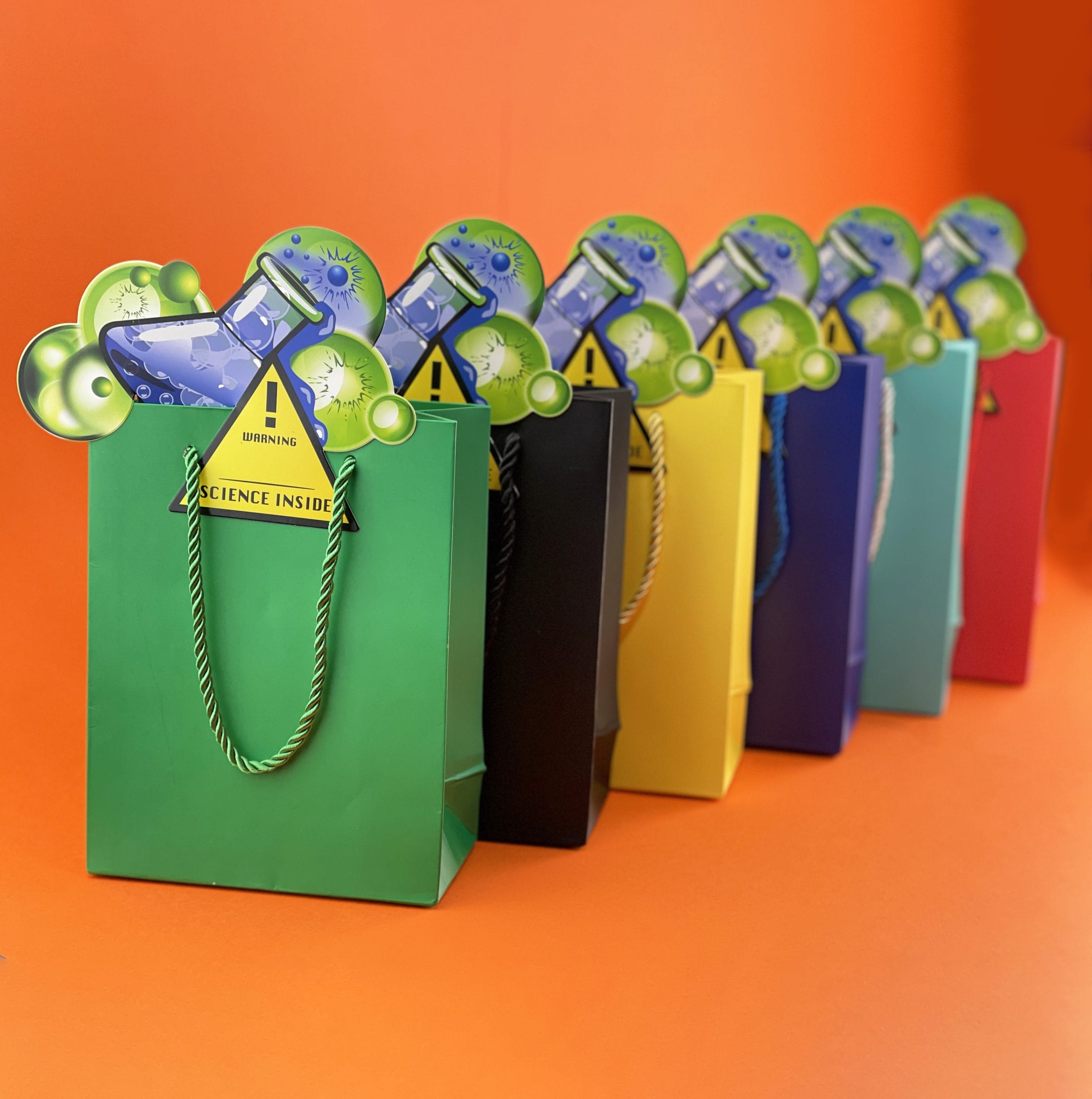 Science party bags.