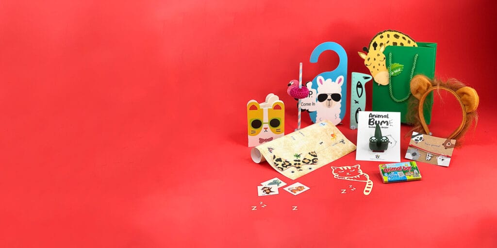 Animal pre-filled party bags.