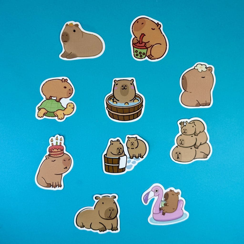 Capybara Sticker Example Animal Party Bag Fillers - Animal Stickers