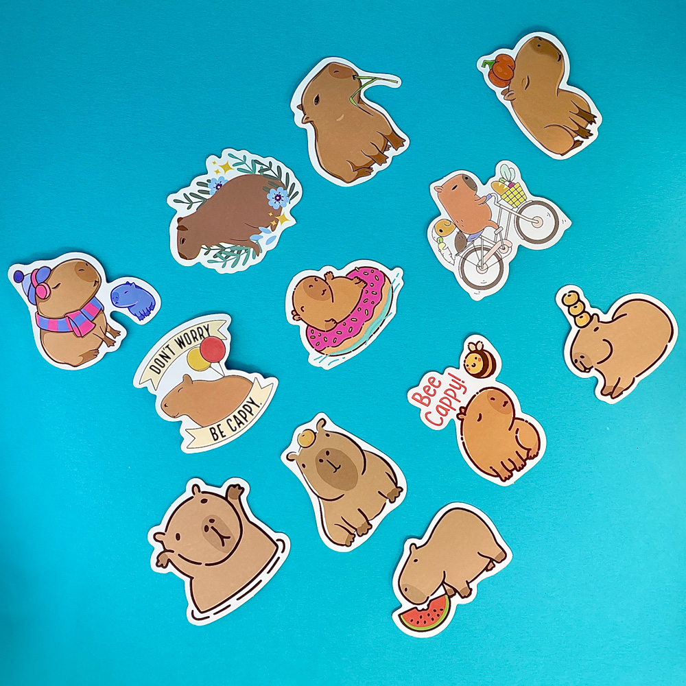 Capybara Vinyl Stickers