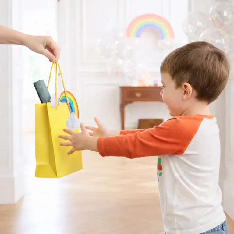 Four-year-old boy, party bag.
