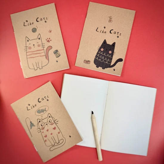 Cat Notepad Party Bag Filler Set of Four