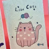 Cat note pad party bag filler. Red cat with white hearts.