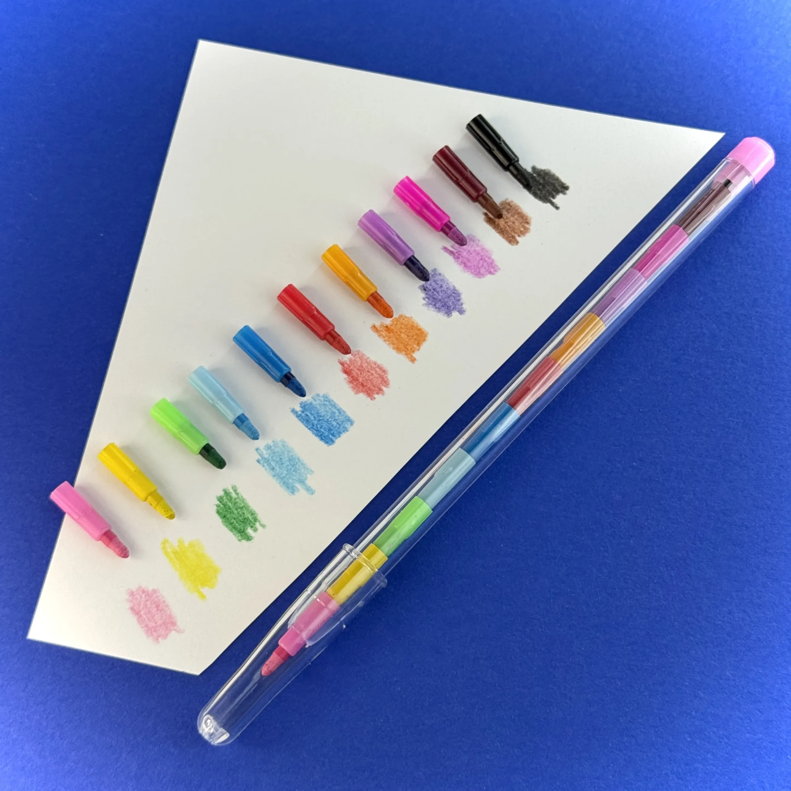 Changeable Nib's different colour crayons, stackable pen, Party Bag Filler
